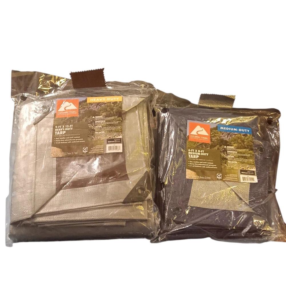 Ozark Trail Heavy-Duty Tarp - Silver and Gray Set Of 2 New Sealed